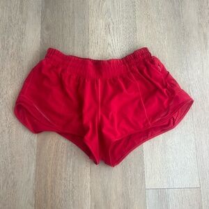 Lululemon Red Hotty Hot Shorts